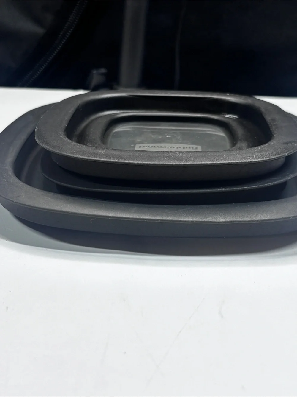 3 Rubbermaid Premier Container Replacement Lids ONLY Window Slate Gray